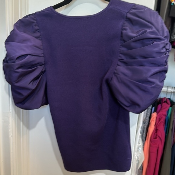 Jewel tone, purple puff sleeve sweater, express size, medium - Picture 3 of 3